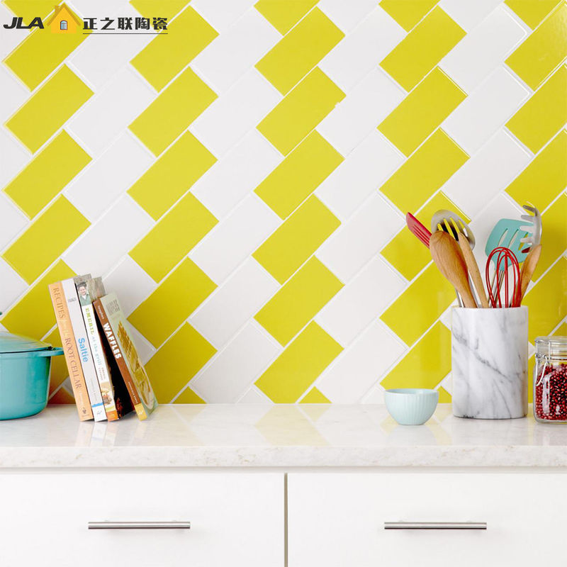 Kitchen Back Splash 75x150mm Glazed Subway Tiles Easy To Clean 75x150mm