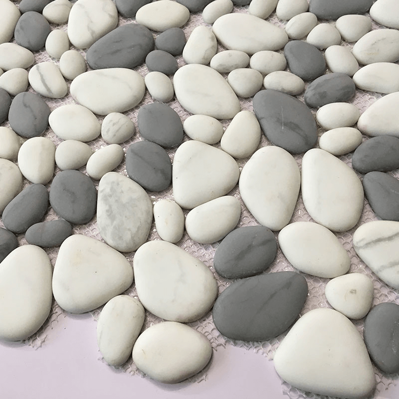 Skidproof Pebble Shape 30x30cm Stone Mosaic Tiles for Pool Floor