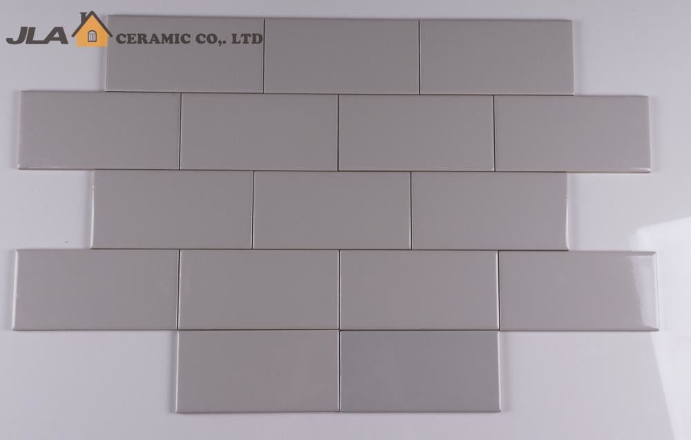 Interior Rectangular Wall Tiles 3x6 Glossy White Subway Tile Bread Look Edge