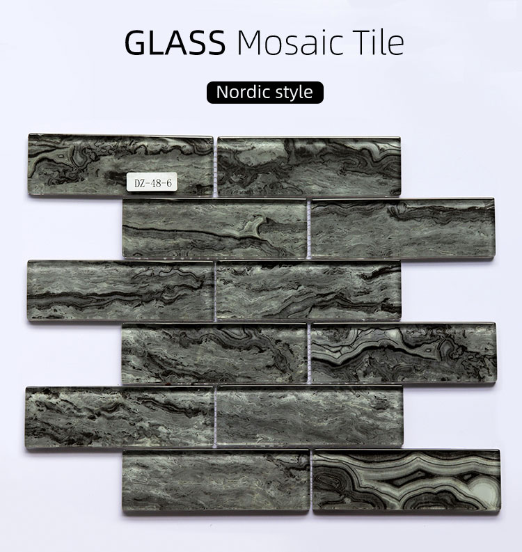 Fctory Colorful Design Glass Mix Stone Mosaic Tile For Wall