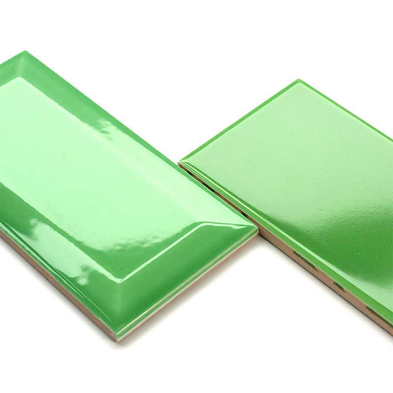 Jade Green Colorful Wall Tiles 3x6 Inch Smooth Glaze For Kitchens / Bathrooms