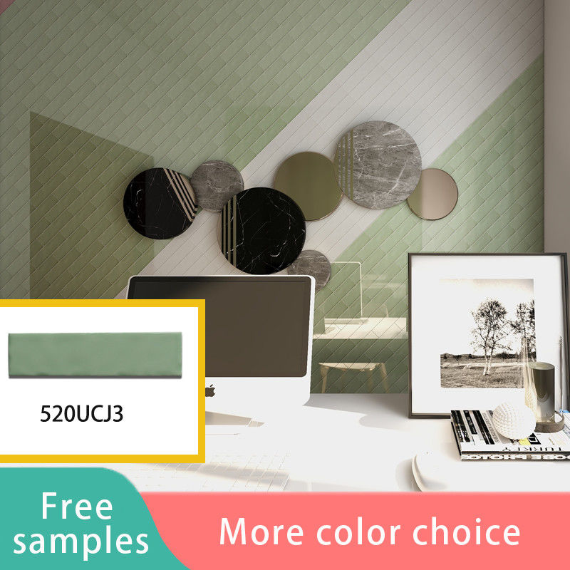 2x8 Inches/50x200mm Light Apple Green Porcelain Bedroom / Living Room Subway Tile