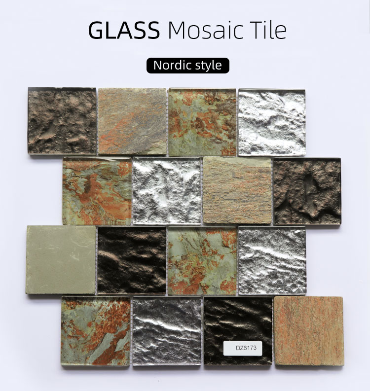 Latest Design Kitchen Backsplash Wall 3D Glass Mosaic Tile Bathroom 