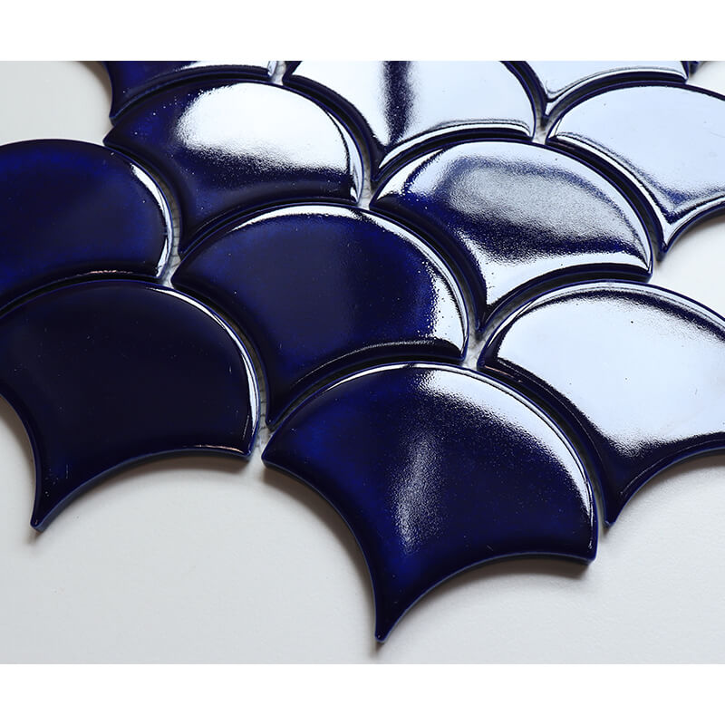 Black Blue And White Marble Mosaic Floor Tile Irregular Mosaic Bathroom Tiles-Porcelain Mosaic04