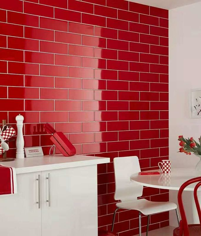 Kitchen Back Splash 75x150mm Glazed Subway Tiles Easy To Clean 75x150mm