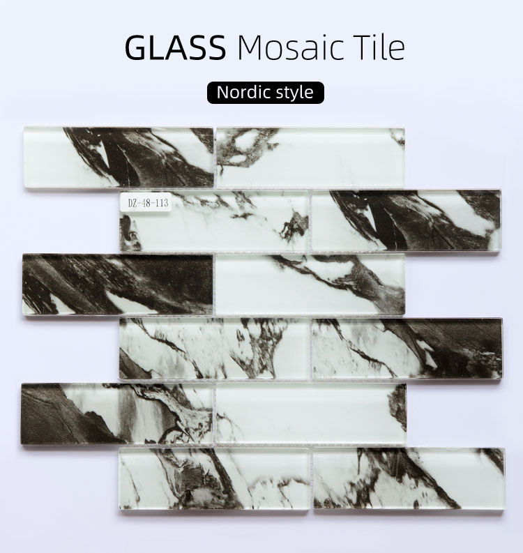 Hot Sell Super White Backspalsh Glass Stone Mosaic Tiles Wall