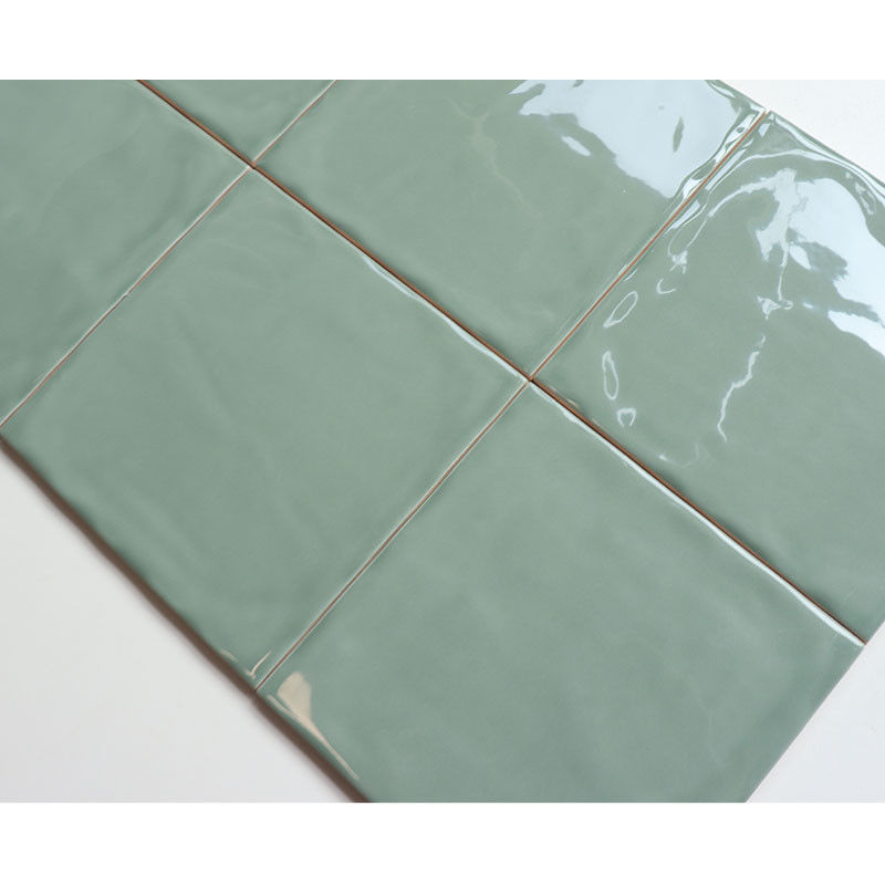 Home Decor Uneven Surface 15x15cm Dark Green Ceramic Wall Tile